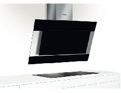 Чорний Настінна витяжка, 90 cm Дизайн: витяжка з нахиленим екраном Чорний/Скло DWK 09M760